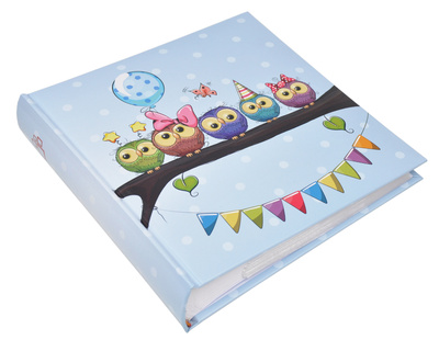 Album na zdjęcia do wsuwania zdjęcia w rozmiarze 10x15 cm - Album na 200 zdjęć - BABY 15- Niebieski - Sówki