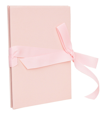 Album na zdjęcia harmonijka jamnik na 12 zdjęć w rozmiarze 15x21 cm -  LINEN PINK - Różowy - materiał - płótno