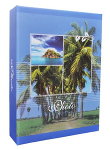Album na 36 zdjęć do wsuwania w rozmiarze 13x18 cm - 13x18/36 Lato - Niebieski - wakacyjny motyw - klejony