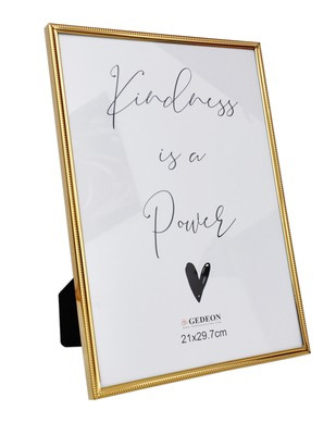 Ramka aluminiowa na zdjęcia w rozmiarze A4 21x29,7 cm - złota/chromowana - ssj21 - szklana szybka