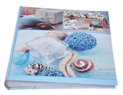 Album na zdjęcia do wklejania tradycyjny - 50 Kart 100 stron - DBCM50 ALOE - błękitny - kwiaty - bukiet kwiatów