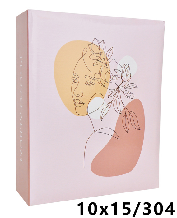 Album na zdjęcia 304 zdjęcia w rozmiarze 10x15 cm FACE - 10x15/304 - klejony - różowy - nowoczesny motyw