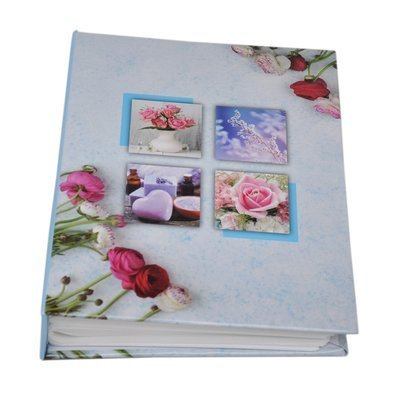 Album 10x15/200 BOUQUET - klejony - niebieski - bukiet kwiatów