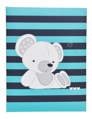 Album na 100 zdjęć w rozmiarze 10x15 cm do wsuwania - 10x15/100  art 9138 FUNNY - klejony - czarno-zielony - miś