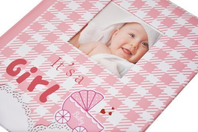 Album na zdjęcia do wklejania tradycyjny - DBCS10 - NINO - Różowy - Kremowe Karty