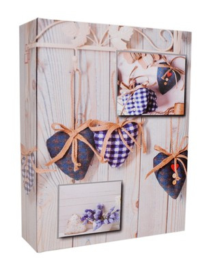 Album na 304 zdjęcia do wsuwania w rozmiarze 10x15 cm - 10x15/304 VINTAGE - brązowy - serca - klejony