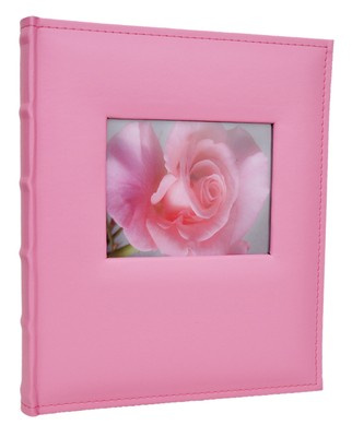 Album tradycyjny na zdjęcia do wklejania - DBCS20 PINK - różowy - 20 kart - 40 stron - Kremowe karty - ekoskóra