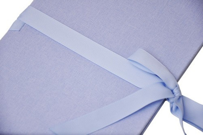Album na zdjęcia harmonijka jamnik na 12 zdjęć w rozmiarze 13x18 cm -  LINEN SKY - Błękitny - materiał - płótno