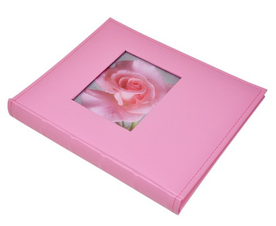 Album tradycyjny na zdjęcia do wklejania - DBCS20 PINK - różowy - 20 kart - 40 stron - Kremowe karty - ekoskóra