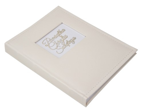 Album na zdjęcia w rozmiarze 15x21 cm - 50 zdjęć do wsuwania - WHITE - Ecru - Chrzest - Pamiątka Chrztu Świętego