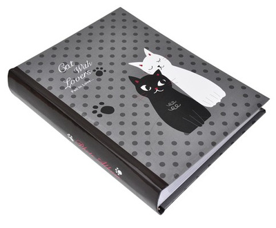 Album na 200 zdjęć w formacie 10x15 cm do wsuwania - 10x15/200 BLACK&WHITE- szary - kotki
