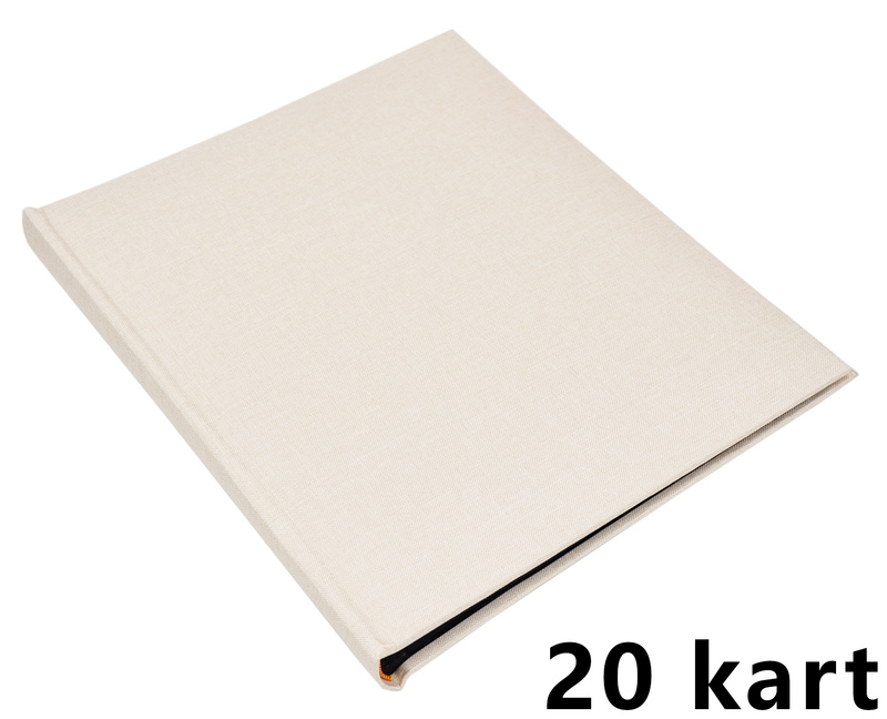 Album na zdjęcia do wklejania - tradycyjny DBCS20 LINEN SAND - Piaskowy - Czarne karty - 40 kart 20 stron - materiałowa okładka