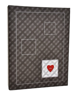 Album na 100 zdjęć do wsuwania w rozmiarze 13x18 cm - 13x18/100 PEPITA - 9171 - krata - ciemno szary