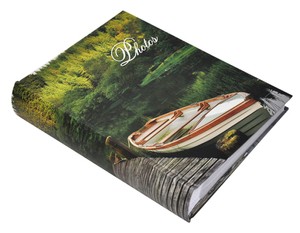 Album na 200 zdjęć do wsuwania - zdjęcia w rozmiarze 10x15 cm -  widoczki - Jezioro i las - łódka