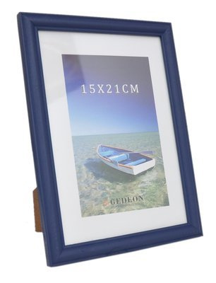 Ramka 15x21 cm Drewniana - kolor niebieski - AR15